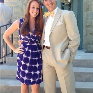 Purple and White Banana Republic dress.